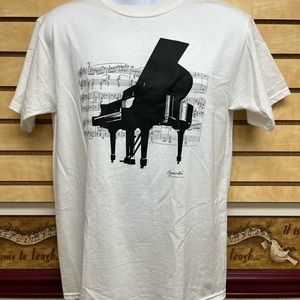White Grand Piano T-shirt: Adult Medium